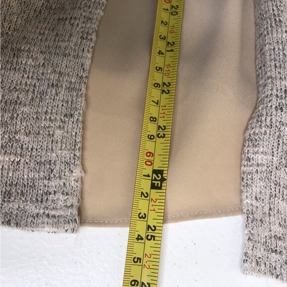 Vintage Rods Western Tan Faux Suede Front Sweater Knit Sleeves Top Women Large - Picture 9 of 10